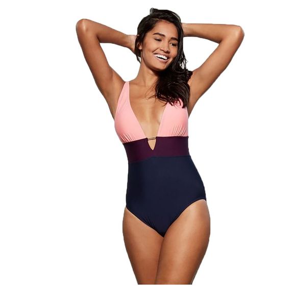 Calvin Klein Other - Calvin Klein Deep V Colorblock Swimsuit NWT 18